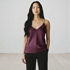 EXPRESS Womens Camisole Top V-neck Spaghetti Straps Maroon Burgundy Size Small